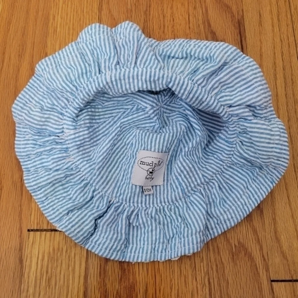Lot of 2 Baby Toddler Sun Hats Mudpie 0-12 6-18 mth White Eyelet Bright Colorful